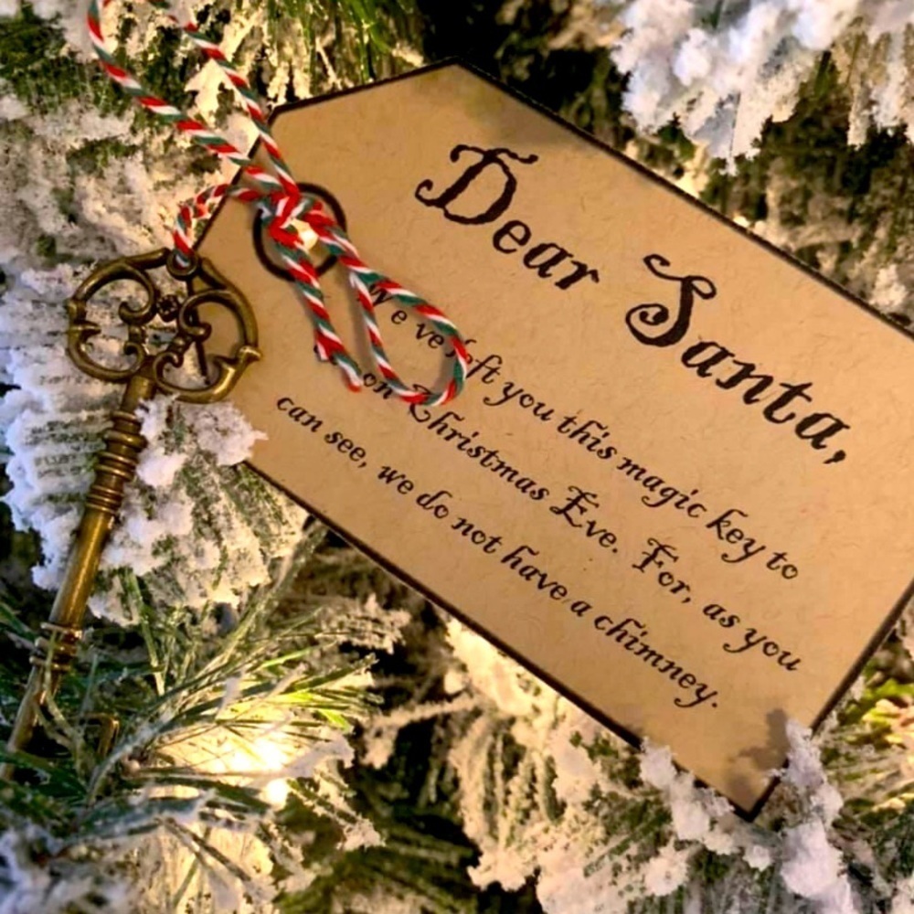 Antique Style Magic Santa Key with Poem